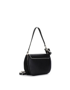 CAFèNOIR Borsa Tracolla con Fiocco Patta Incastro Nero