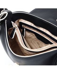 CAFèNOIR Borsa Tracolla con Fiocco Patta Incastro Nero