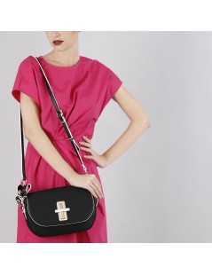 CAFèNOIR Borsa Tracolla con Fiocco Patta Incastro Nero