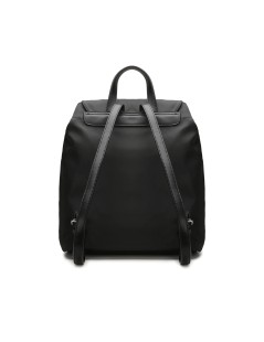 Cult Zaino Nylon con Patta Fibbia Incastro Doppie Tasche Zip Nero