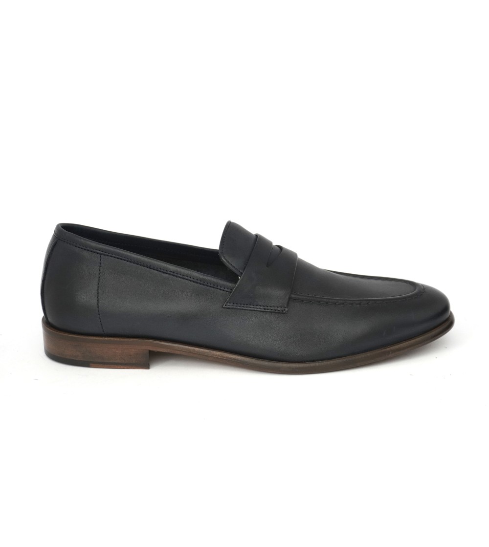 Rogal's Mocassino Slim Vaschetta e Morsetto Nappa Blu