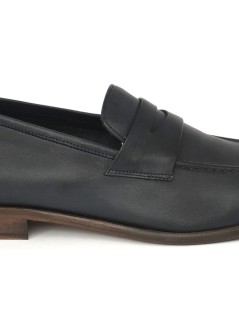 Rogal's Mocassino Slim Vaschetta e Morsetto Nappa Blu