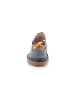 Grunland Ballerina Zeppa Fasce Multicolor Elastiche Nappa Blu