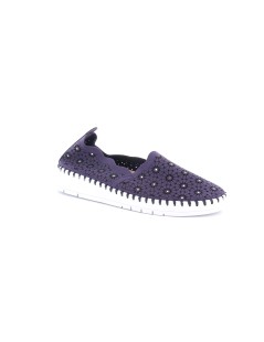 Grunland Slipon Traforato Decori Fiori Strass Cuciture Suola Blu