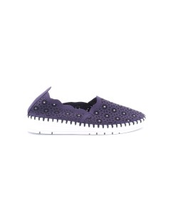 Grunland Slipon Traforato Decori Fiori Strass Cuciture Suola Blu