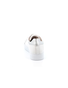 Grunland Sneakers Cassetta Spilla Gioiello su Lacci Pelle Bianco
