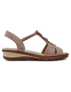 Ara Shoes Sandalo Comfort Treccia Elastico Strass Camoscio Camel