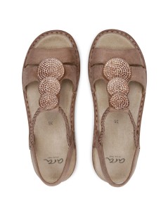 Ara Shoes Sandalo Comfort Treccia Elastico Strass Camoscio Camel