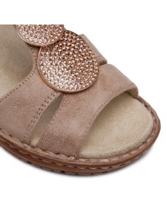 Ara Shoes Sandalo Comfort Treccia Elastico Strass Camoscio Camel