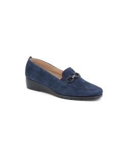 Grunland Mocassino Zeppa Vaschetta Accessorio con Strass Blu