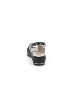 Grunland Sandalo Incrocio Strass Nero