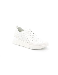 Grunland Sneakers Traforati Decori Laser Bianco Argento