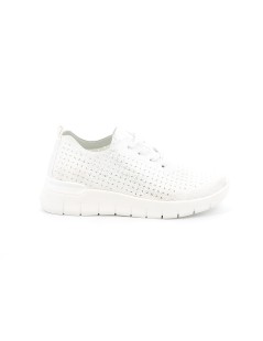 Grunland Sneakers Traforati Decori Laser Bianco Argento