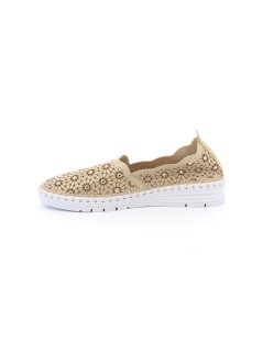 Grunland Slipon Traforato Decori Fiori Strass Cuciture Suola Oro