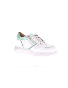 Grunland Sneakers Tagli Dettagli Verde Laminati Zip Bianco Argento