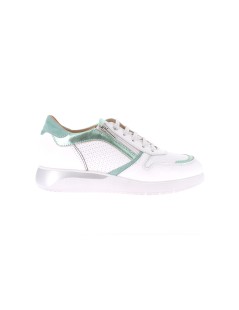 Grunland Sneakers Tagli Dettagli Verde Laminati Zip Bianco Argento