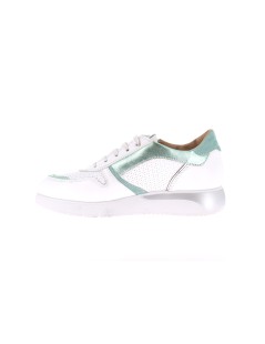 Grunland Sneakers Tagli Dettagli Verde Laminati Zip Bianco Argento