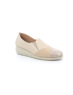 Grunland Mocassino Zeppa Punta Camoscio Naplak Cocco Beige