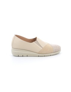 Grunland Mocassino Zeppa Punta Camoscio Naplak Cocco Beige