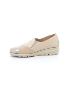 Grunland Mocassino Zeppa Punta Camoscio Naplak Cocco Beige