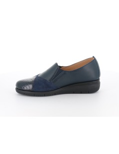 Grunland Mocassino Zeppa Punta Camoscio Naplak Cocco Blu