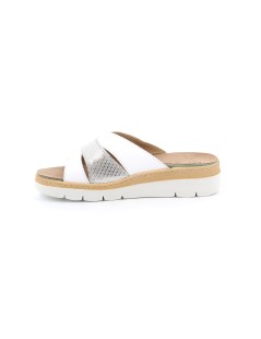 Grunland Ciabatta Monofascia Velcro Plantare Estraibile Bianco Argento