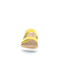 Grunland Ciabatta 2 Fasce Velcro Plantare Estraibile pelle Giallo