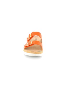 Grunland Ciabatta 2 Fasce Velcro Plantare Estraibile pelle Arancio