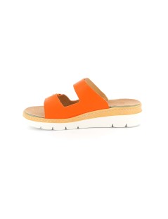 Grunland Ciabatta 2 Fasce Velcro Plantare Estraibile pelle Arancio