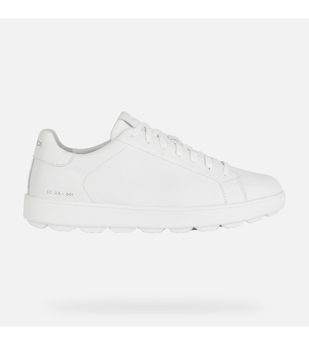 Geox Sneakers Uomo Spherica Ecub1 Cassetta Pelle Bianco