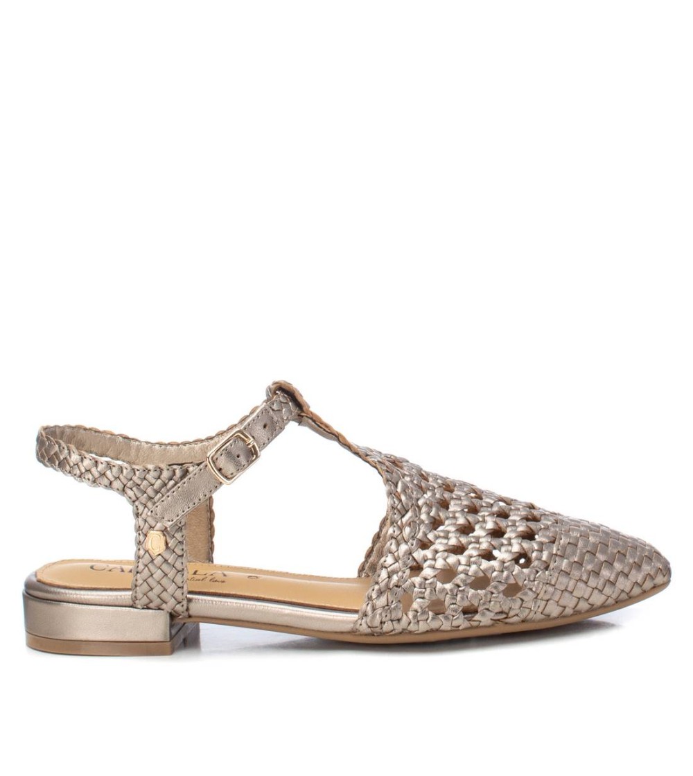 Carmela Slingback Punta Braccialetto Pelle intrecciata Piombo