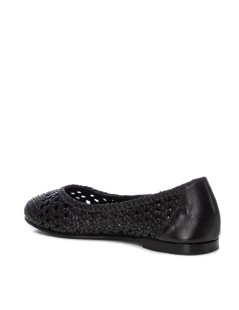 Carmela Ballerina Tacco Basso Pelle intrecciata Nero