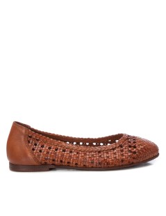 Carmela Ballerina Tacco Basso Pelle intrecciata Cammello