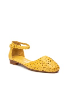 Carmela Ballerina Tallone Chiuso Braccialetto Nappa Giallo