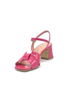 Elata Sandao Tacco Medio Fascia Fiocco Vernice Lux Rosa