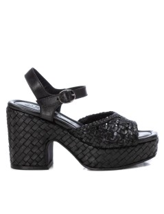 Carmela Sandalo Tacco Platform Braccialetto intreccio Nero