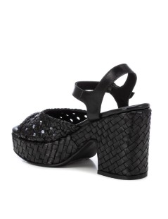 Carmela Sandalo Tacco Platform Braccialetto intreccio Nero