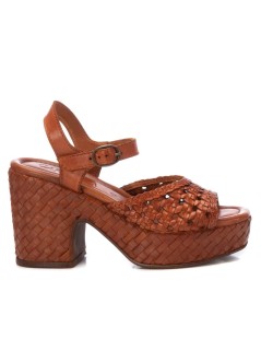 Carmela Sandalo Tacco Platform Braccialetto intreccio Cammello