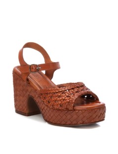 Carmela Sandalo Tacco Platform Braccialetto intreccio Cammello