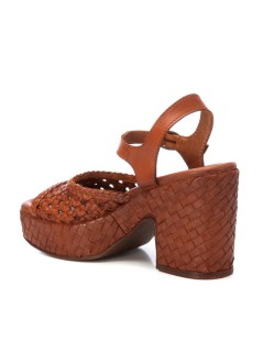 Carmela Sandalo Tacco Platform Braccialetto intreccio Cammello