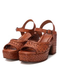 Carmela Sandalo Tacco Platform Braccialetto intreccio Cammello