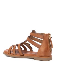 Carmela Sandalo Etrusca 3 Fibbie Zip Dietro Nappa Cammello