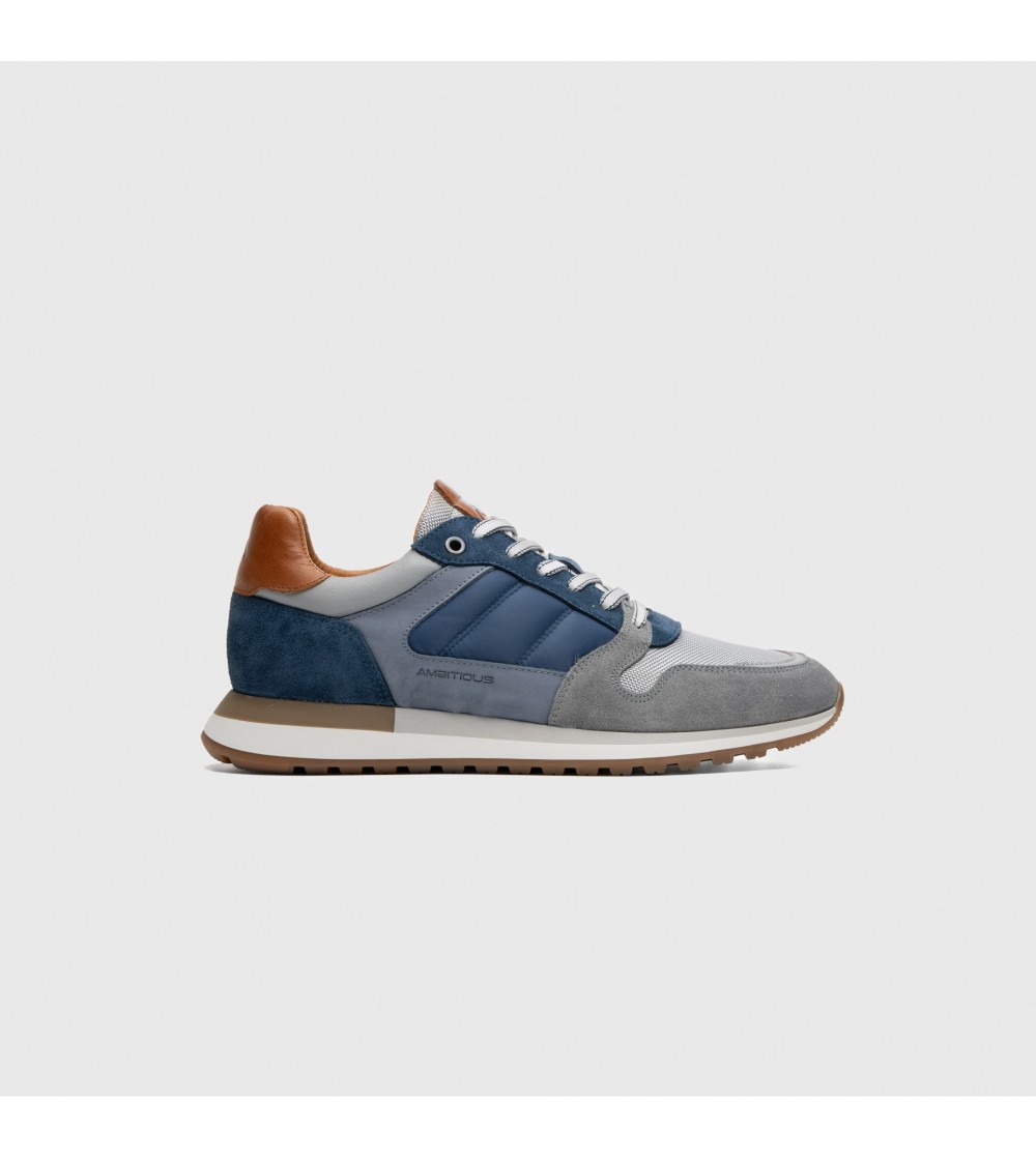 Ambitious Sneakers Balance Punta Retro Camoscio Blu Grigio