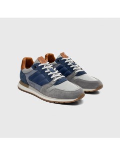 Ambitious Sneakers Balance Punta Retro Camoscio Blu Grigio