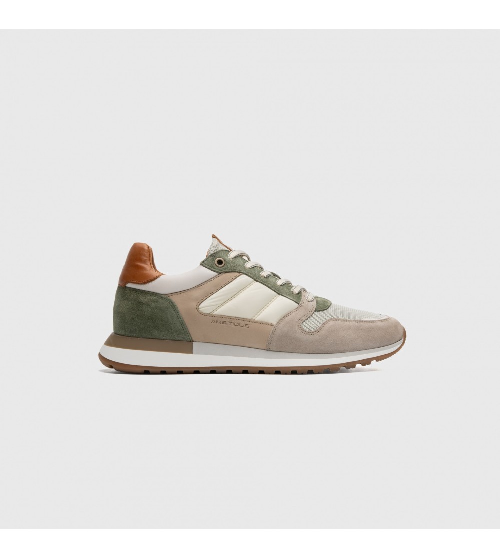 Ambitious Sneakers Balance Punta Retro Camoscio Sabbia Kaki