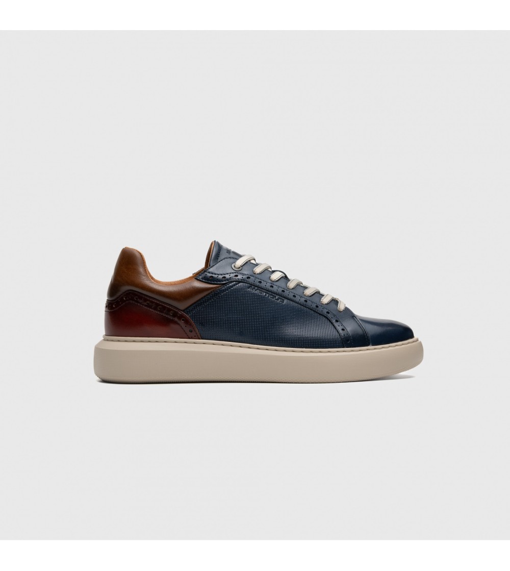 Ambitious Sneakers Cassetta Bicolore Fondo Alto Blu