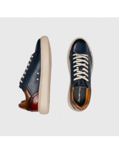 Ambitious Sneakers Cassetta Bicolore Fondo Alto Blu