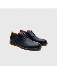 Ambitious Stringata Derby Traforata Fondo Gomma Cuciture Blu