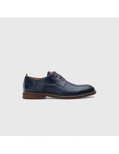 Ambitious Stringata Derby Traforata Fondo Gomma Cuciture Blu