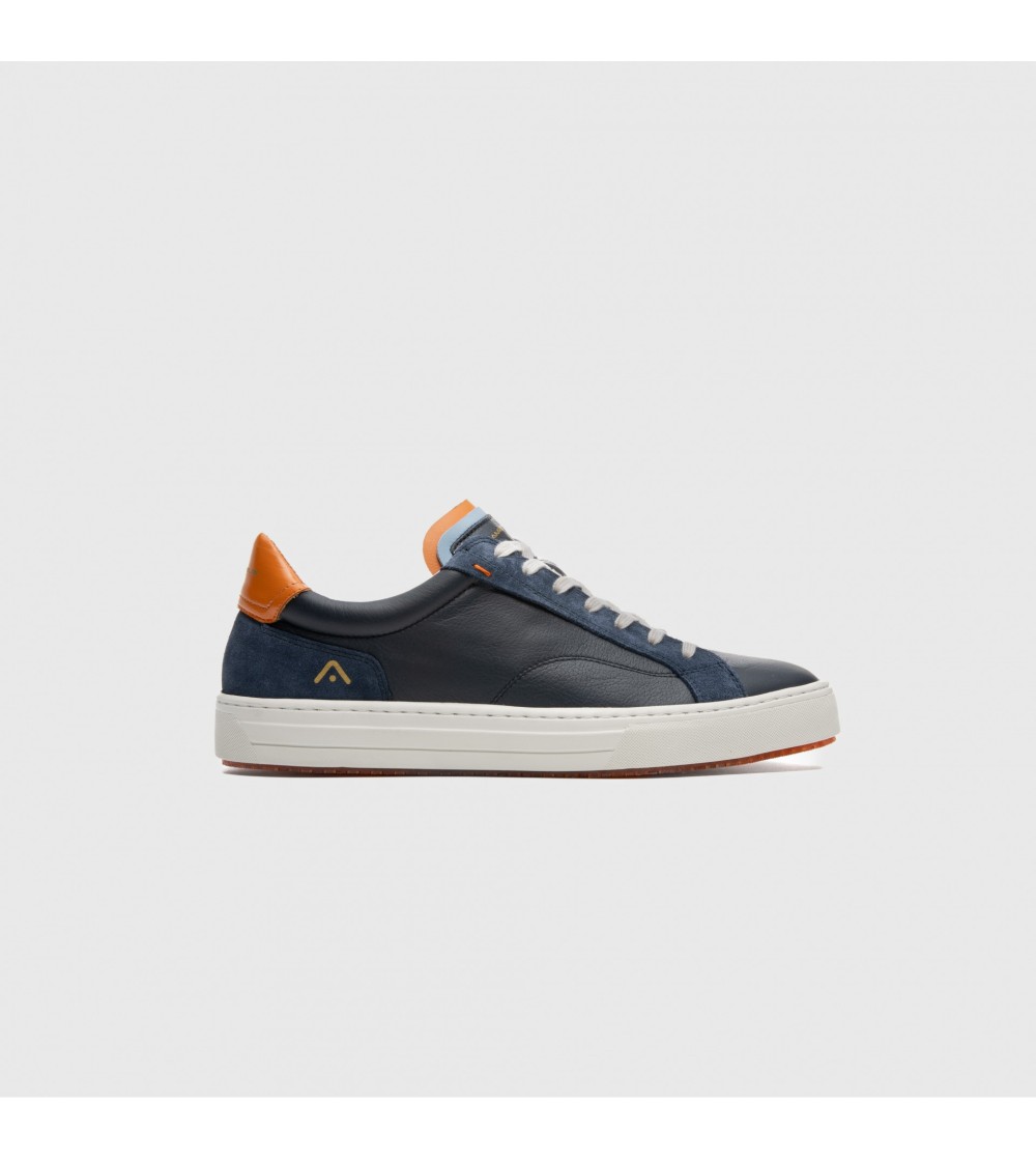 Ambitious Sneakers Pelle Cassetta Dettagli Camoscio Blu